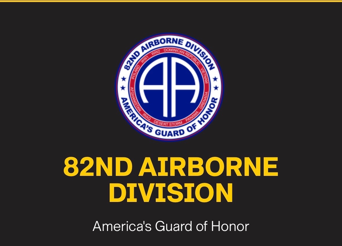 82nd Airborne Division emblem — “America’s Guard of Honor” — the division Jackie Patterson served with as a U.S. Army paratrooper
